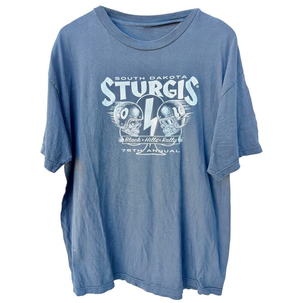 Sturgis Motorcycle Rally Graphic T Shirt Mens XL Black South Dakota Biker Tee